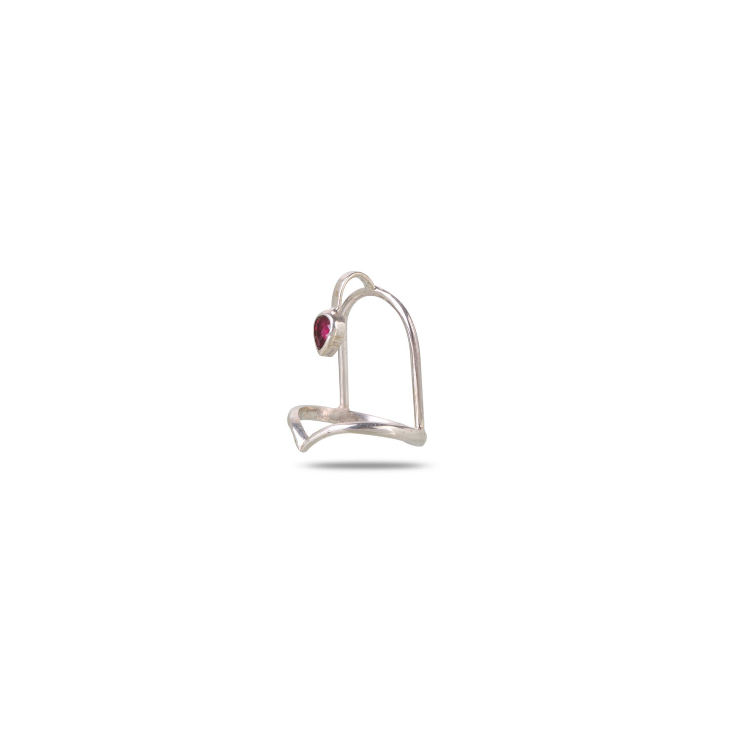 Amoda Ruby Silver 925 Nail Ring