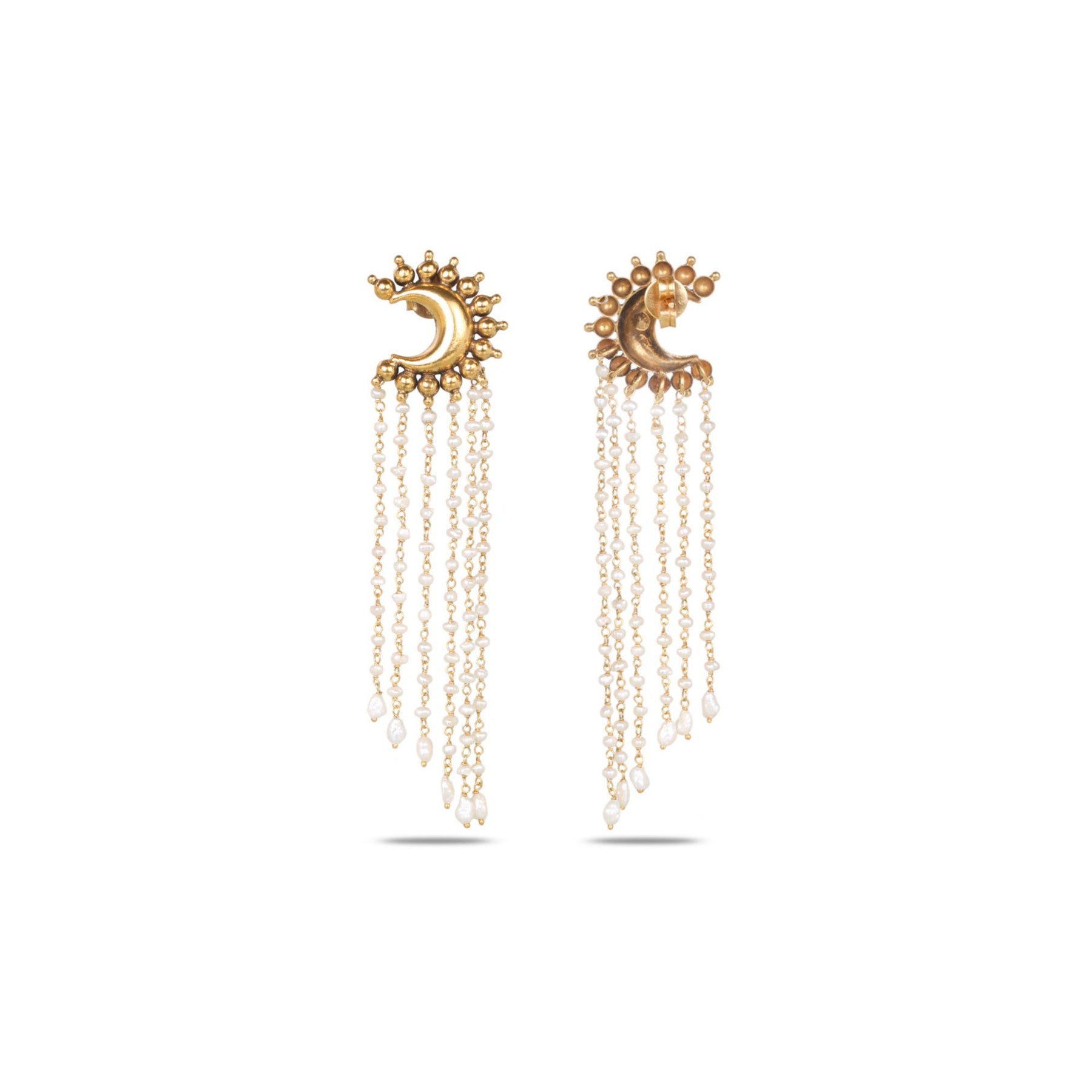 Tarumyi 18K Gold Plated Silver 925 Pearl Drop Earrings