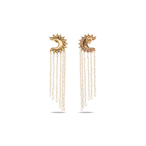 Tarumyi 18K Gold Plated Silver 925 Pearl Drop Earrings
