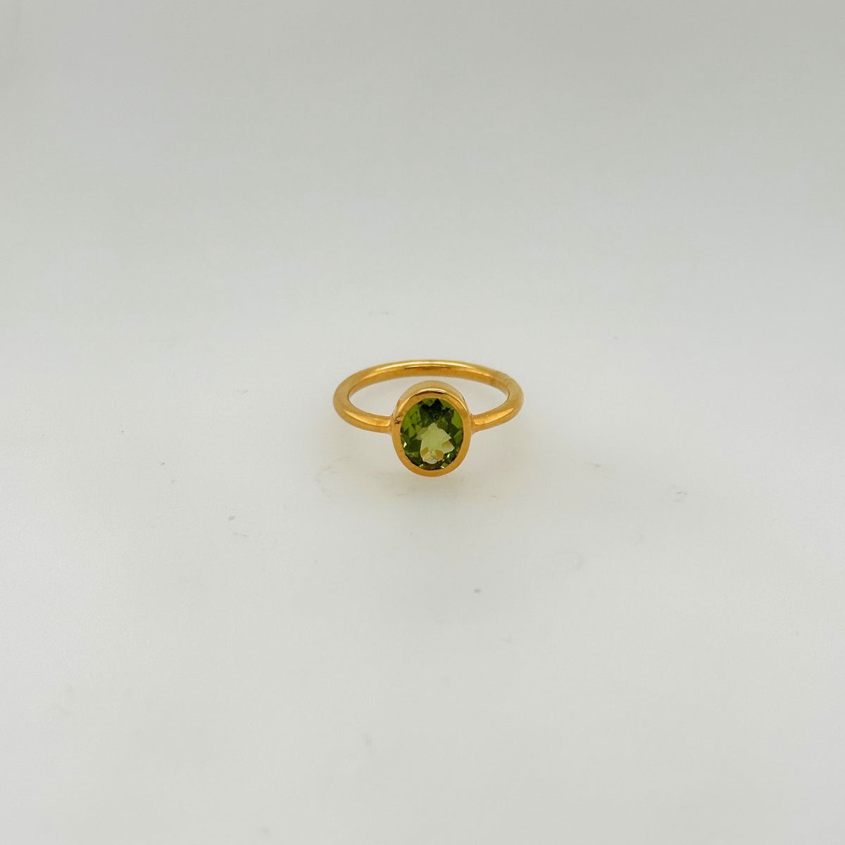 Juniper Peridot Gold Plated Silver 925 Ring