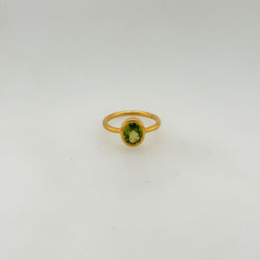 Juniper Peridot Gold Plated Silver 925 Ring