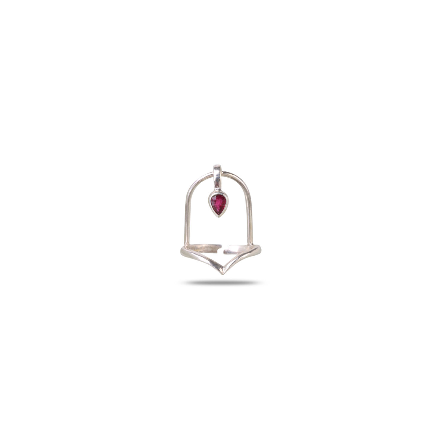 Amoda Ruby Silver 925 Nail Ring