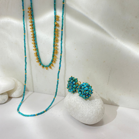 Beu Turquoise 18k Gold Plated Silver 925 Necklace