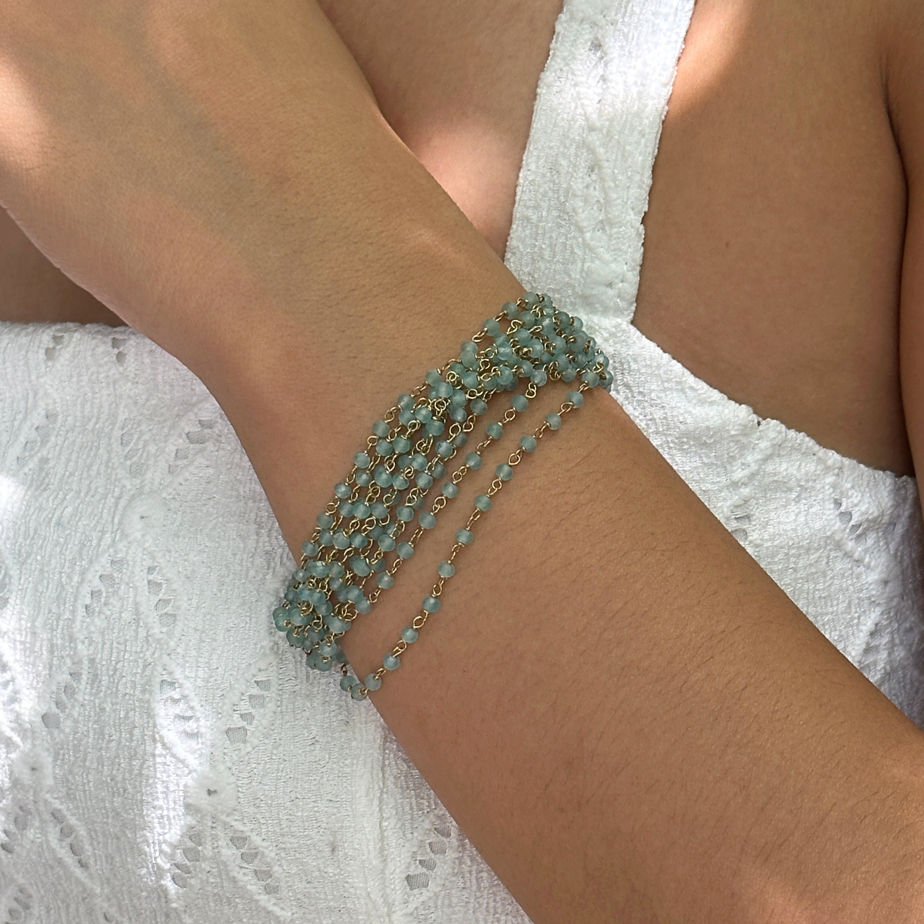 Noe Apatite 18k Gold Plated Silver 925 Bracelet