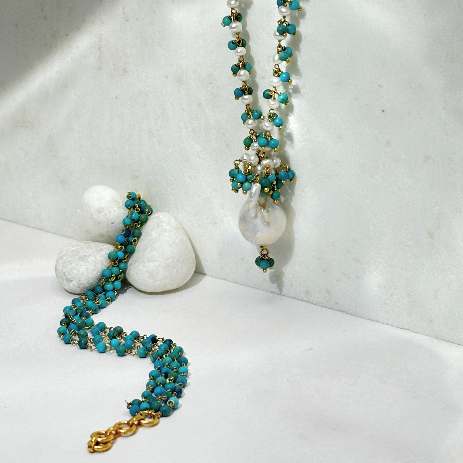 Hirae Pearl 18 K Gold Plated Silver 925 Necklace