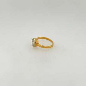 Bellatrix Blue Topaz Gold Plated Silver 925 Ring