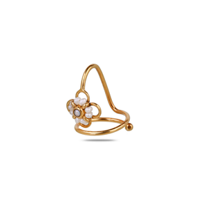 Agira 18K Gold Plated Silver 925 Pearl Nail Ring Set