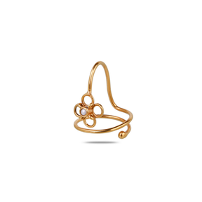 Agira 18K Gold Plated Silver 925 Pearl Nail Ring Set