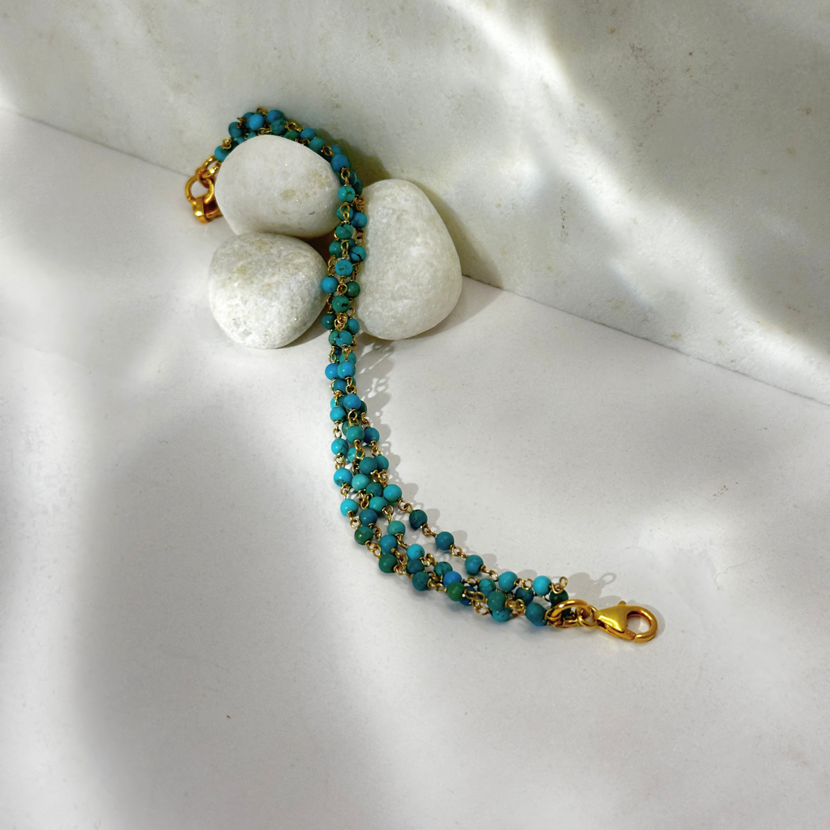 Soe Turquoise 18k Gold Plated Silver 925 Bracelet