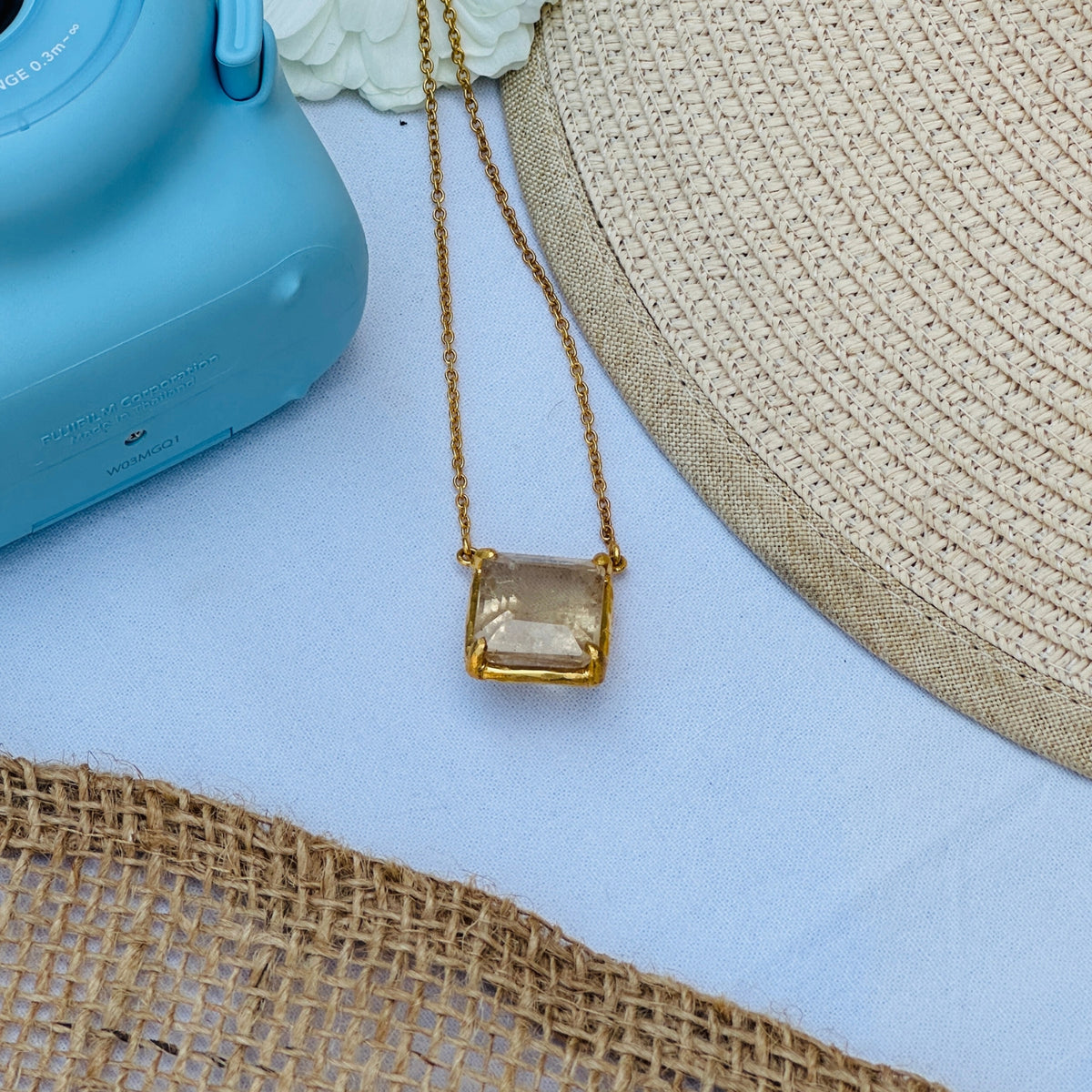 Agonda Morganite 18K Gold Plated Silver 925 Necklace