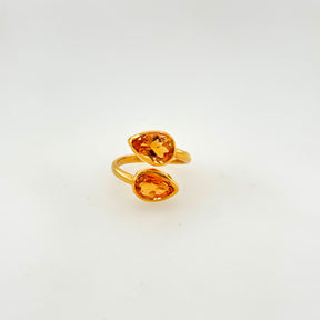 Calypso Citrine Gold Plated Silver Ring
