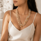Priyal 18K Gold Plated Silver 925 Pearl Beads Layered Necklace