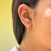 Divira Diamond Gold Plated Silver 925 Earrings