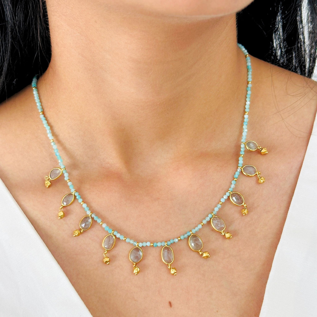 Lizy Colorstone 18K Gold Plated Silver 925 Necklace