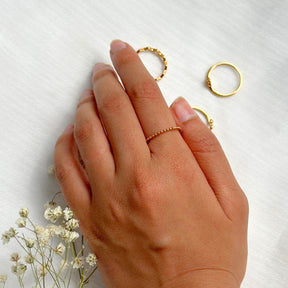 Sunrise Gold Plated Silver 925 Ring Stack