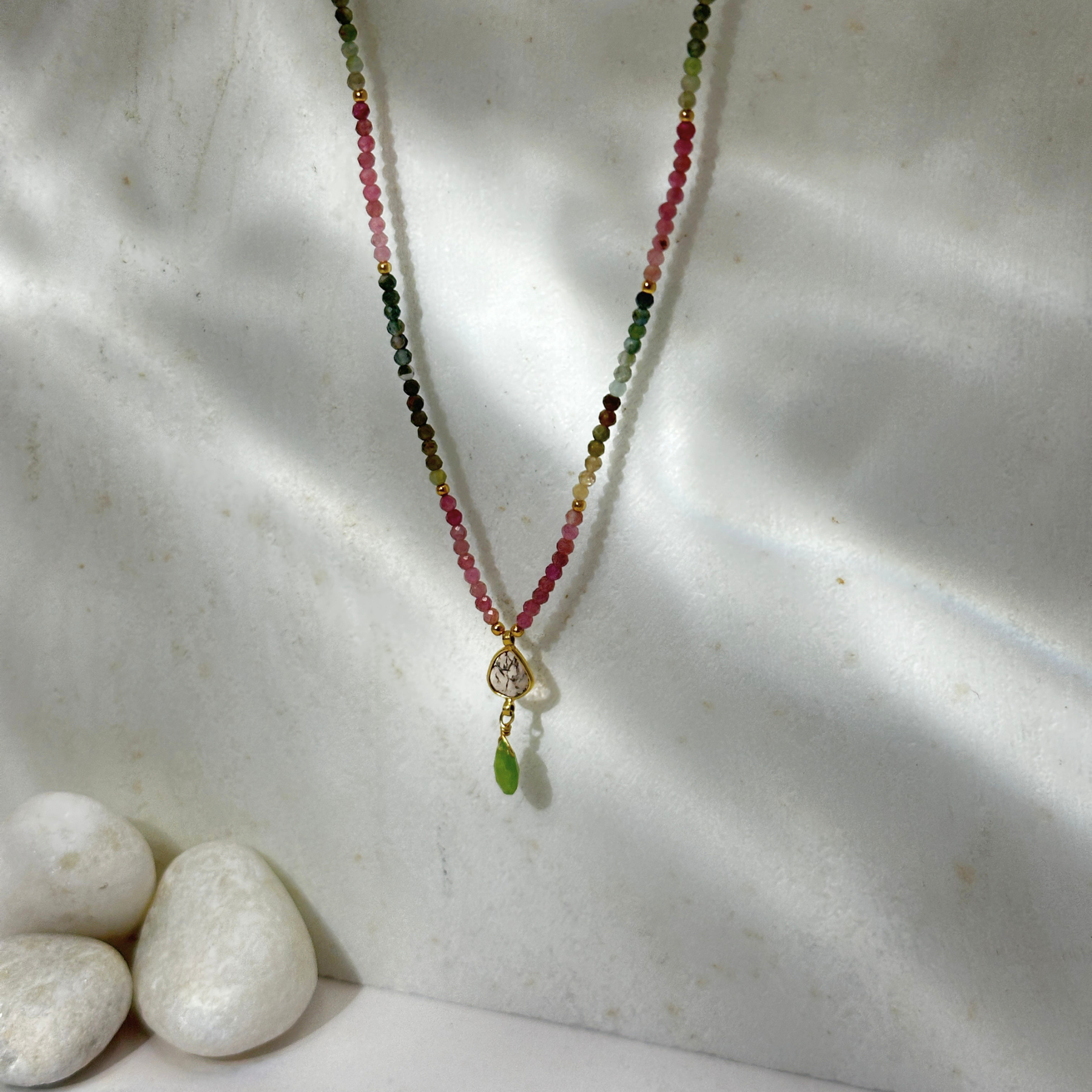 Leu Tourmaline 18k Gold Plated Silver 925 Necklace