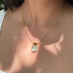 Rian Aquamarine 18k Gold Plated Silver 925 Necklace