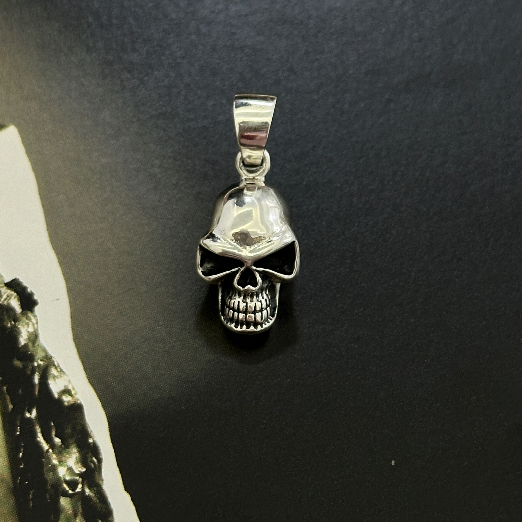 Skull face Silver 925 Men's Pendant