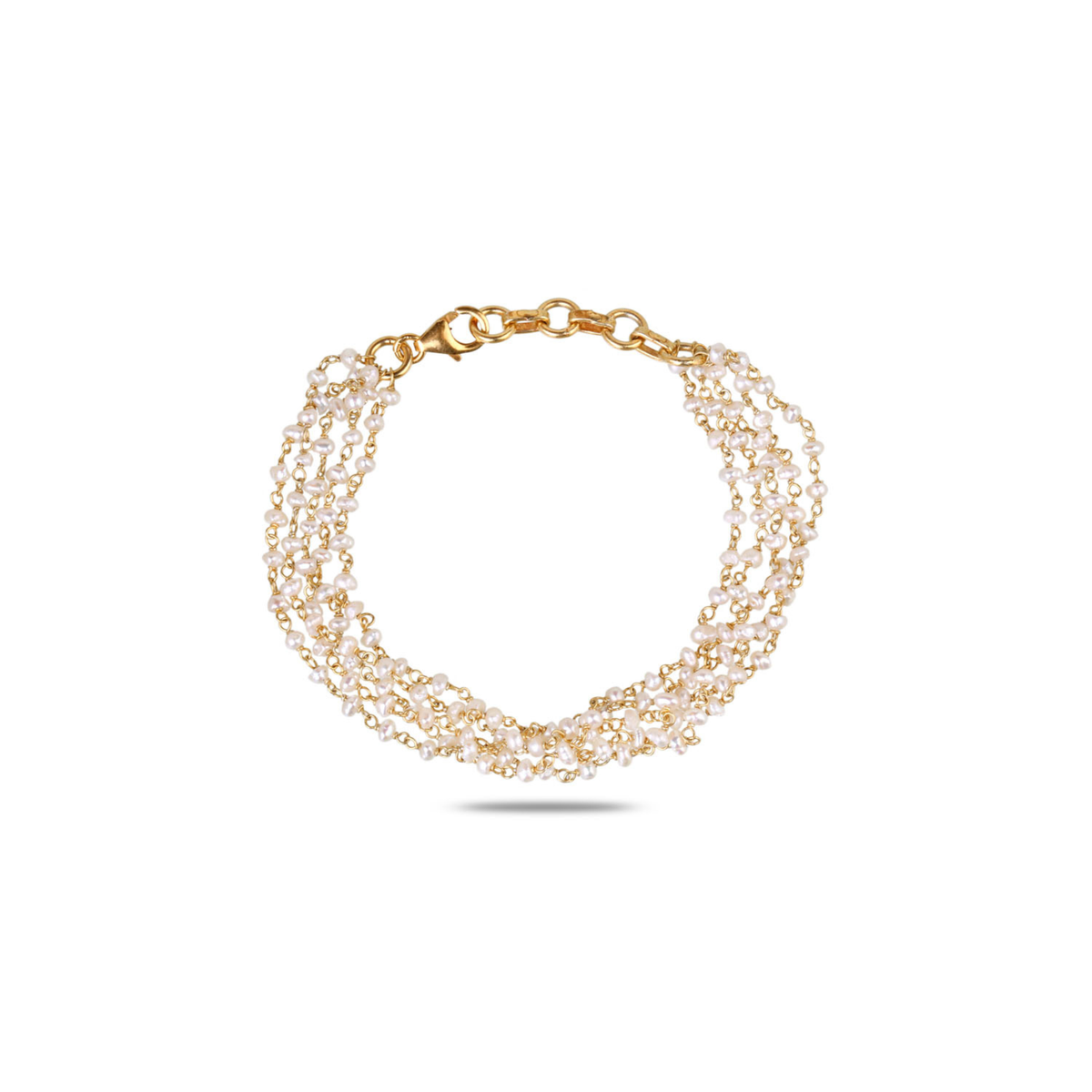 Kridha 18K Gold Plated Silver 925 Pearl Bracelet