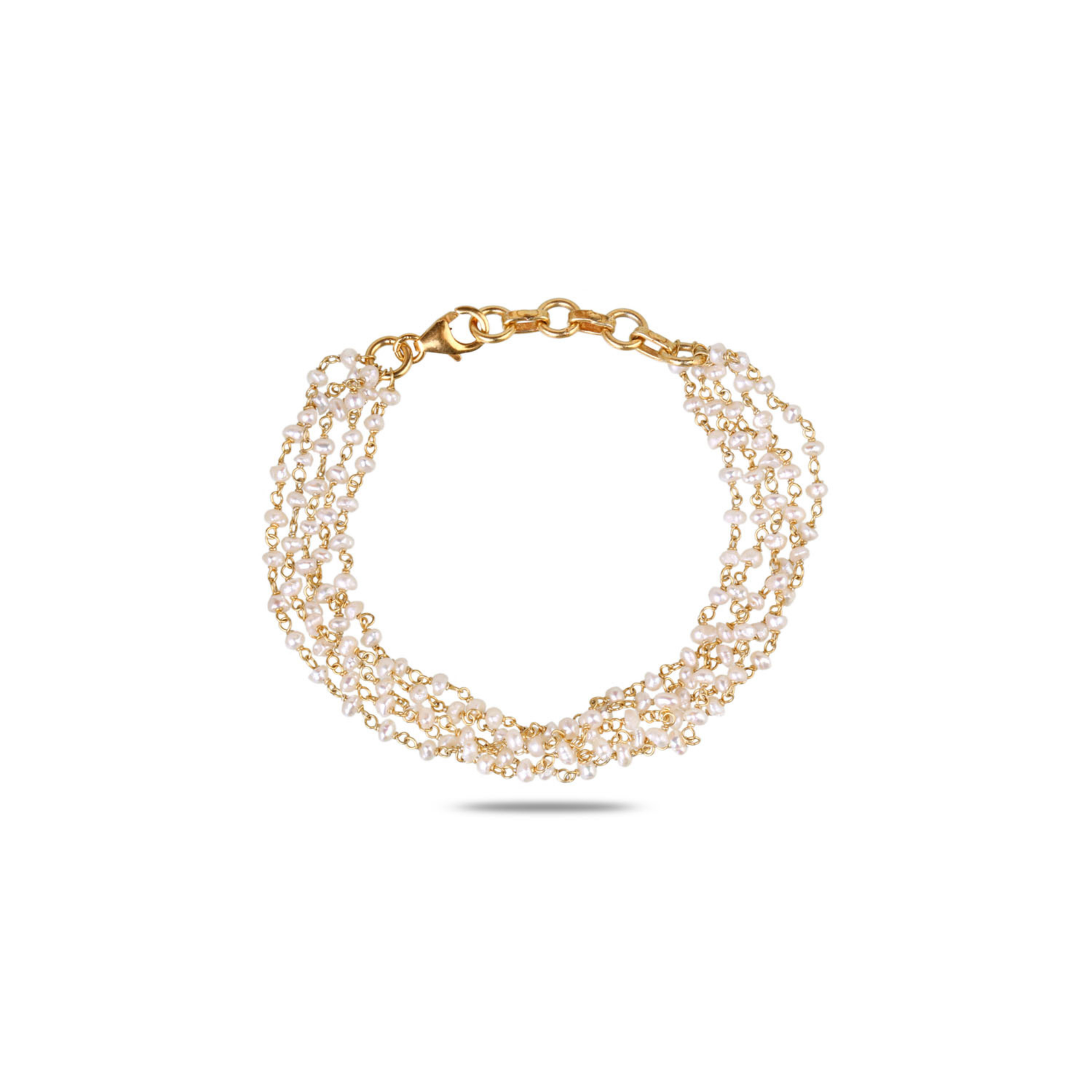 Kridha 18K Gold Plated Silver 925 Pearl Bracelet