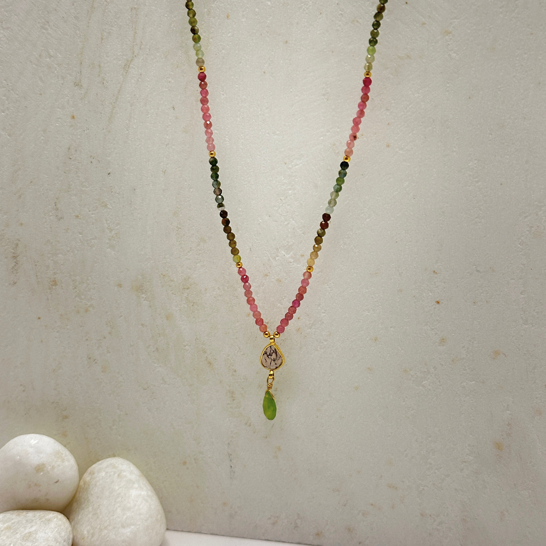 Leu Tourmaline 18k Gold Plated Silver 925 Necklace