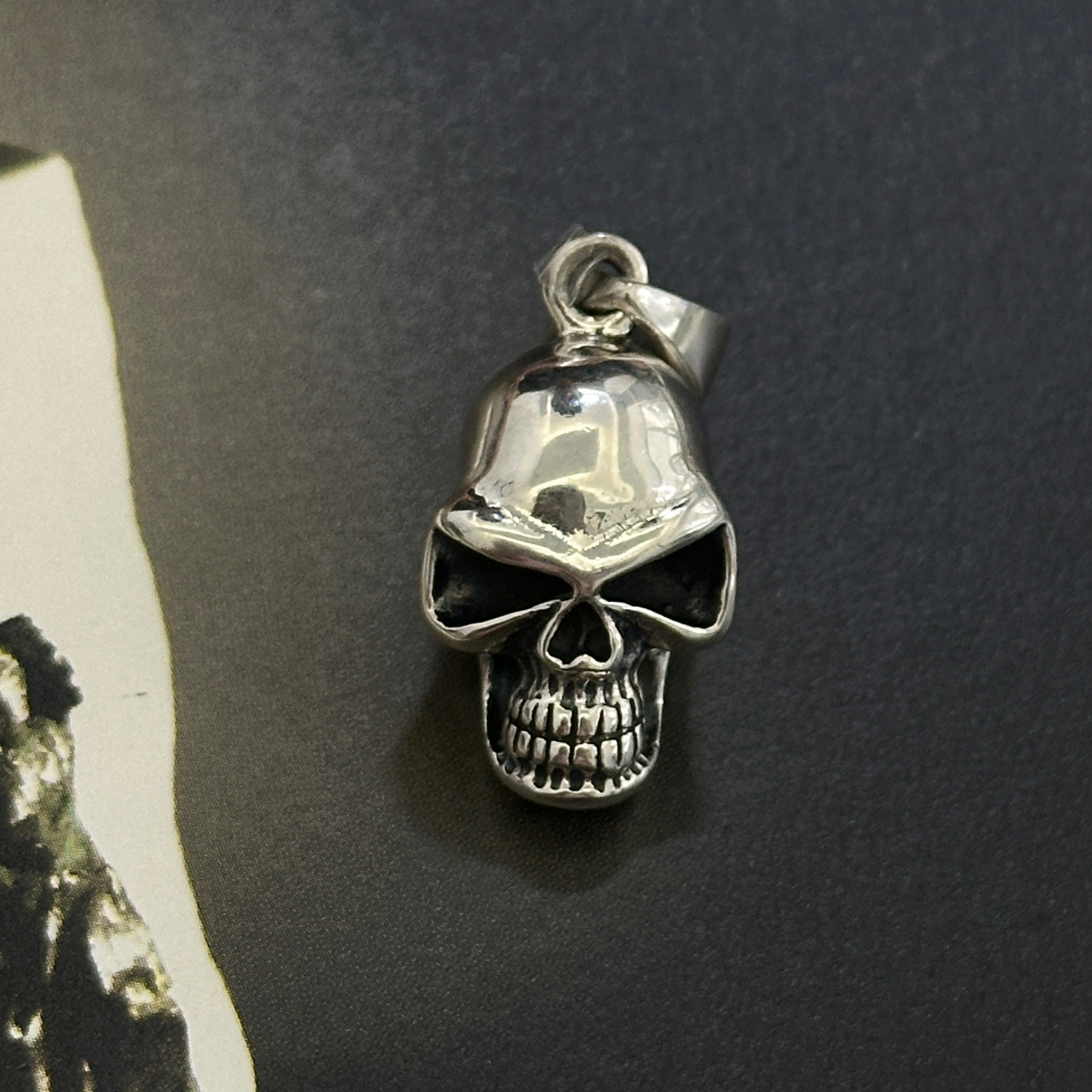 Skull face Silver 925 Men's Pendant