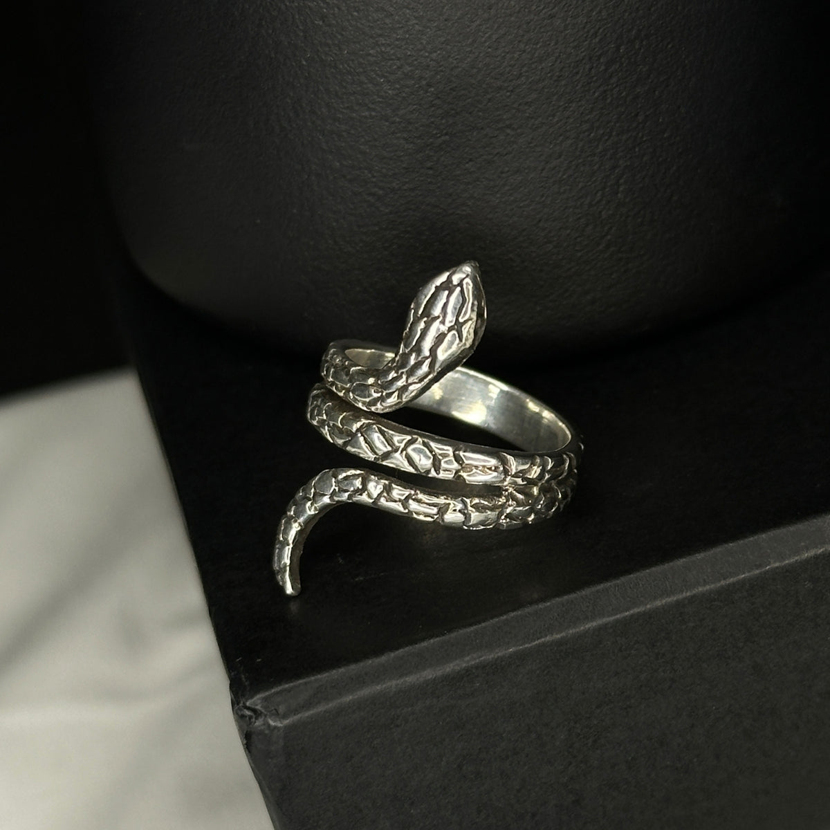 Snake Shaped Silver 925 Men's Ring