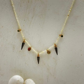 Mirae Color Stone 18k Gold Plated Silver 925 Necklace