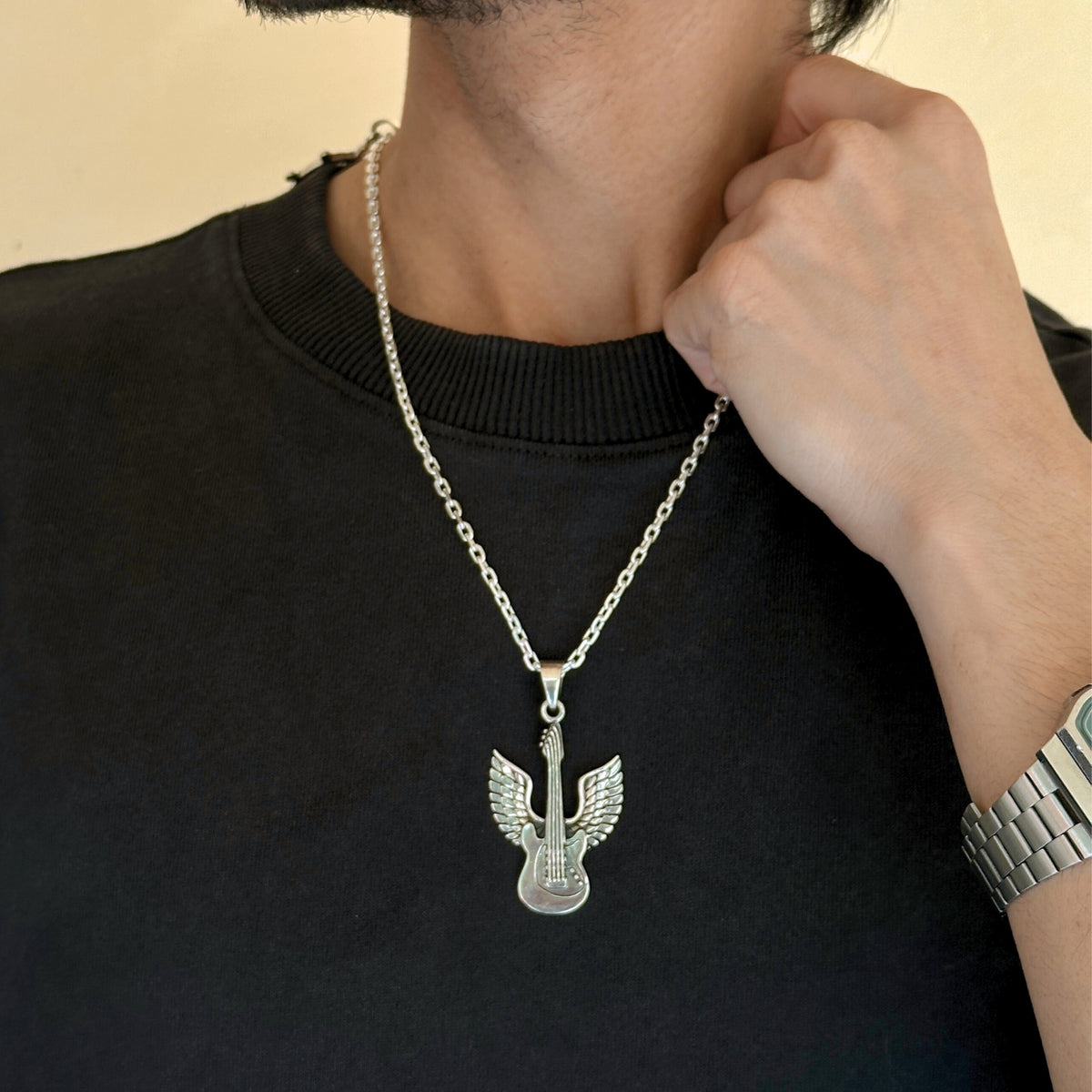 Guitar Silver 925 Men's Pendant