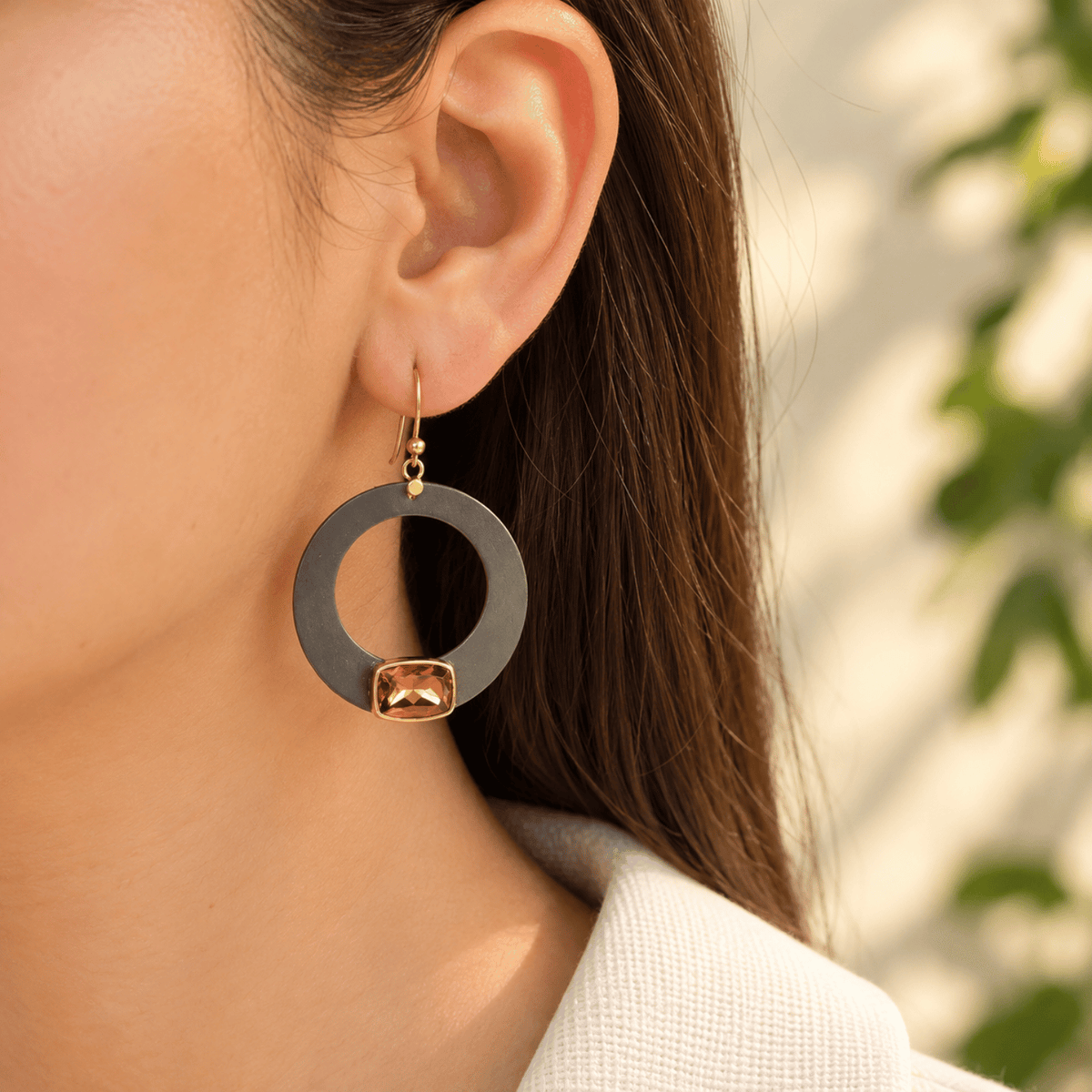 Smokey Quartz Dangling Round Silver 925 Earrings
