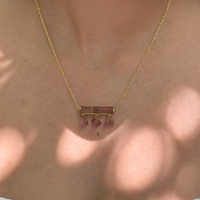 Xeu Tourmaline 18k Gold Plated Silver 925 Necklace