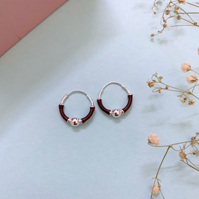 Shiny Multi color Silver 925 Hoop Earrings