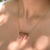Xeu Tourmaline 18k Gold Plated Silver 925 Necklace