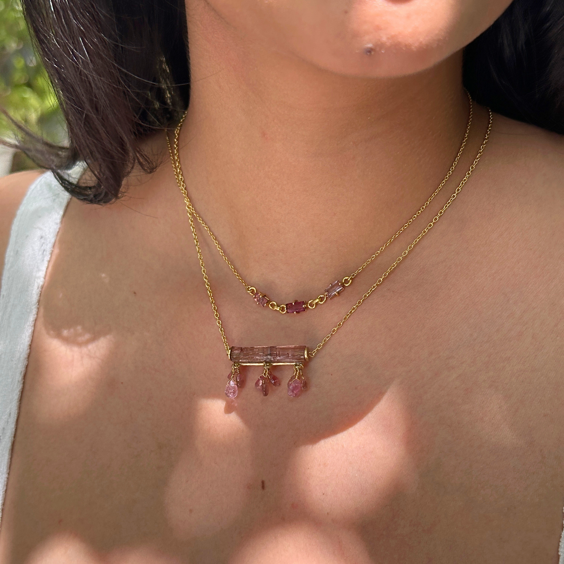 Xeu Tourmaline 18k Gold Plated Silver 925 Necklace