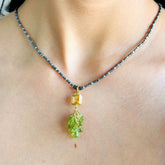 Oran Prehnite & Citrine 18K Gold Plated Silver 925 Necklace