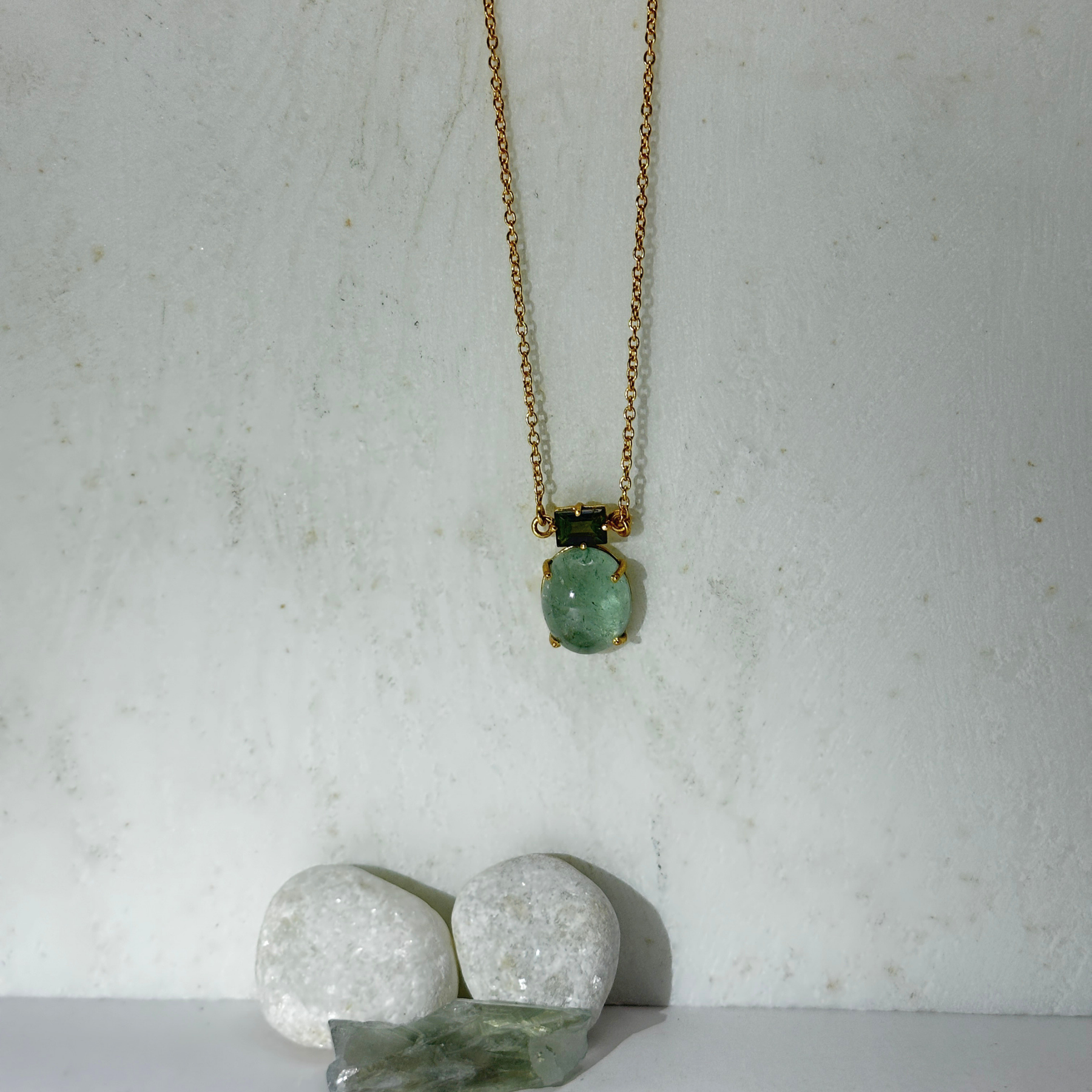 Rian Aquamarine 18k Gold Plated Silver 925 Necklace