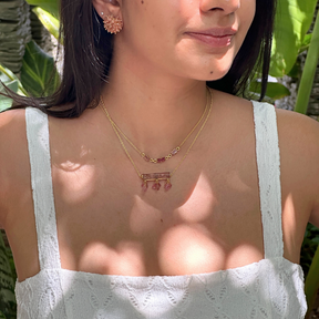 Meu Tourmaline 18k Gold Plated Silver 925 Necklace