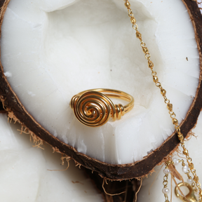 Duvet Gold Plated Silver Ring