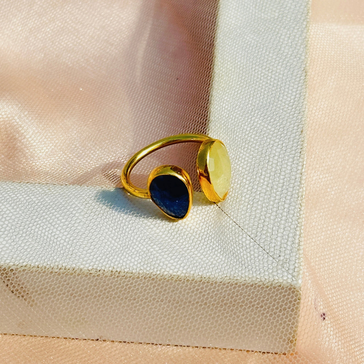 Mihir 18K Gold Plated Silver 925 Sapphire Rings