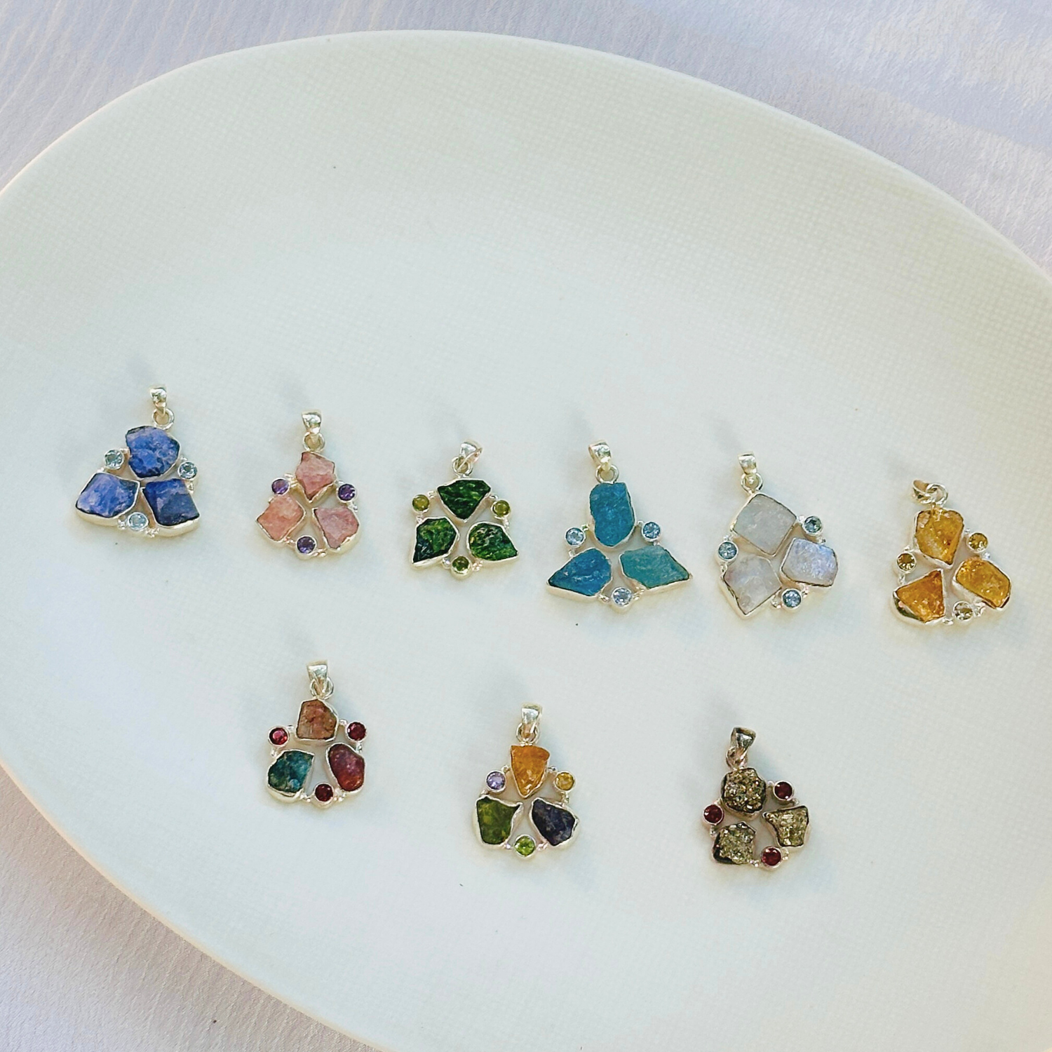 Zel Multi Stone Silver 925 Pendant