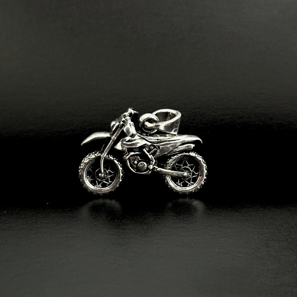 Motorcycle Silver 925 Men's Pendant