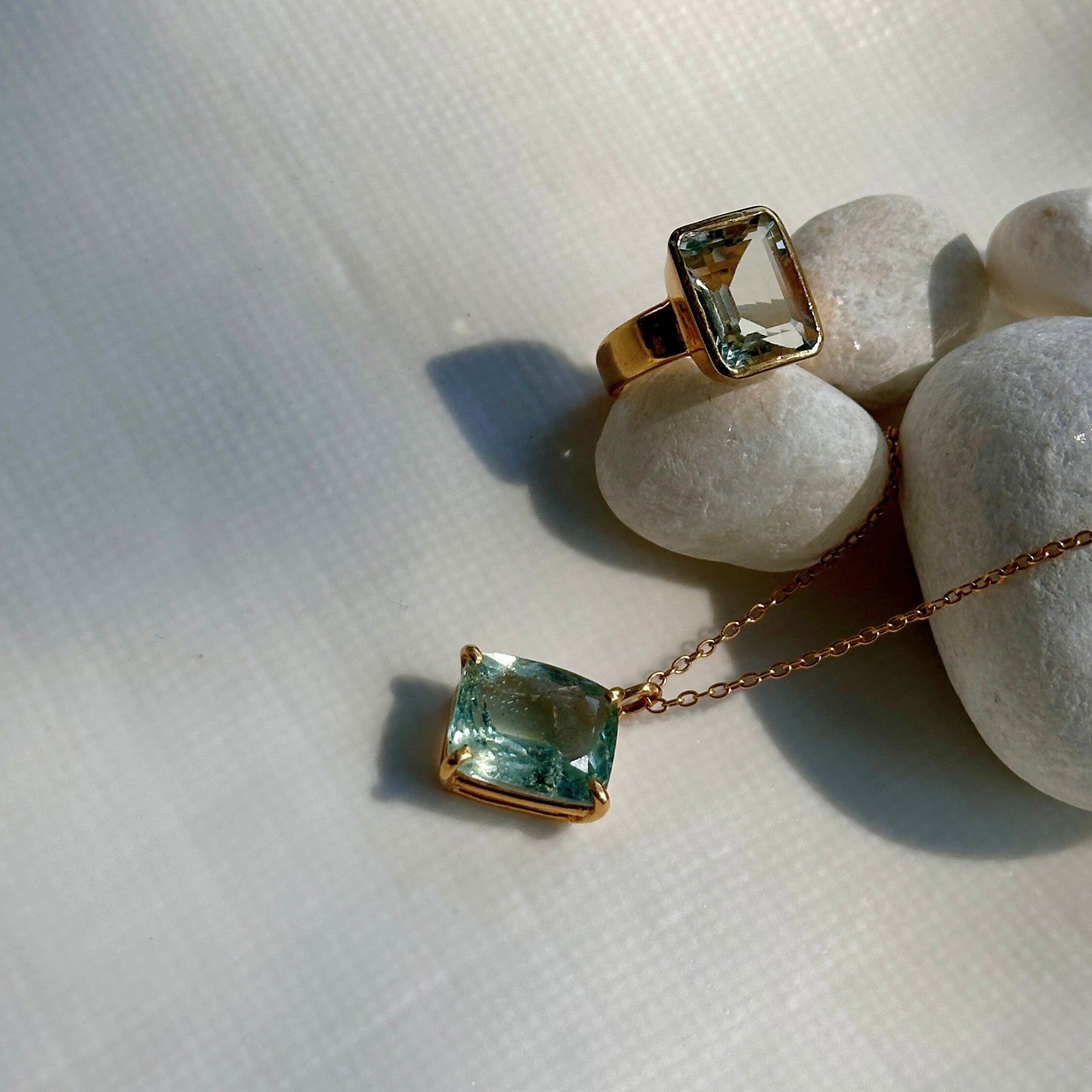 Mirae Aquamarine 18K Gold Plated Silver 925 Ring