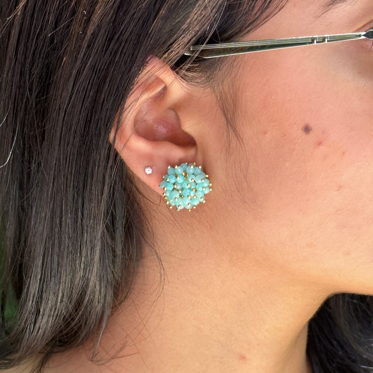 Arua Amazonite 18k Gold Plated Silver 925 Earring