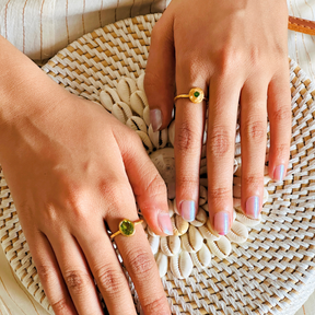 Juniper Peridot Gold Plated Silver 925 Ring