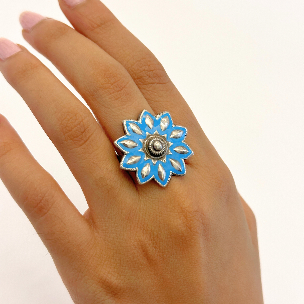 Ojasvat Enamel Silver 925 Ring