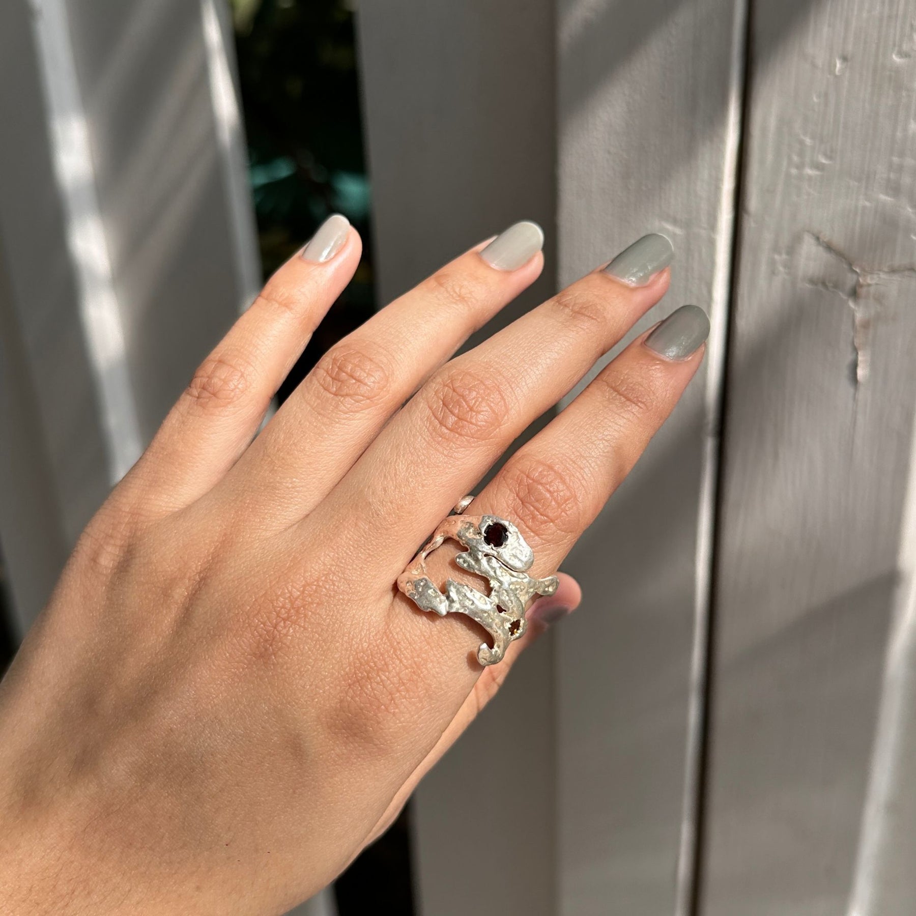 Grimace Unique Silver 925 Tourmaline Ring