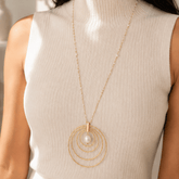 Valaya 18K Gold Plated Silver 925 Pearl Drop Spiral Necklace