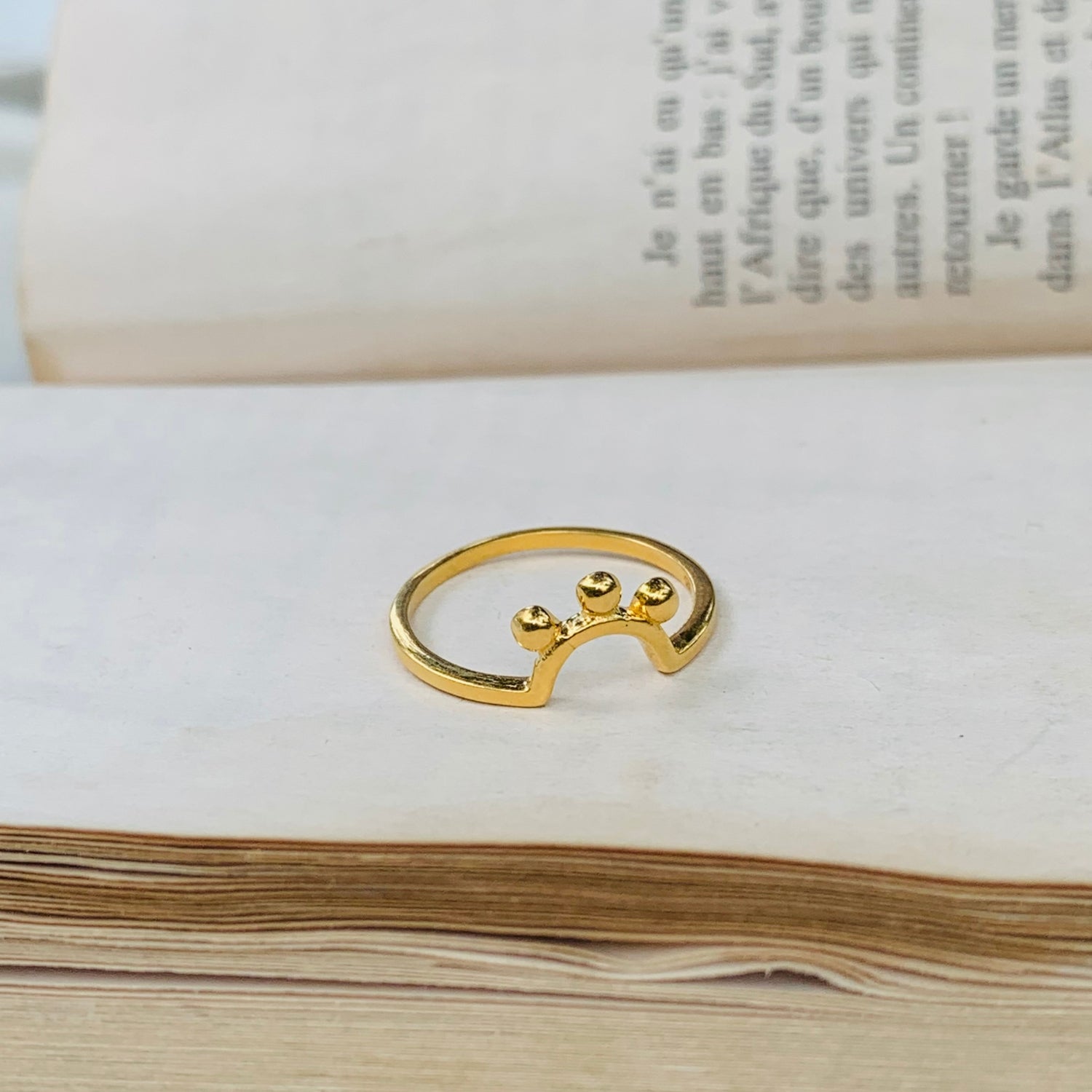 Sunrise Gold Plated Silver 925 Ring Stack