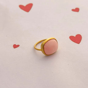 Sroy Opal 18KT Gold Plated Silver Love Ring