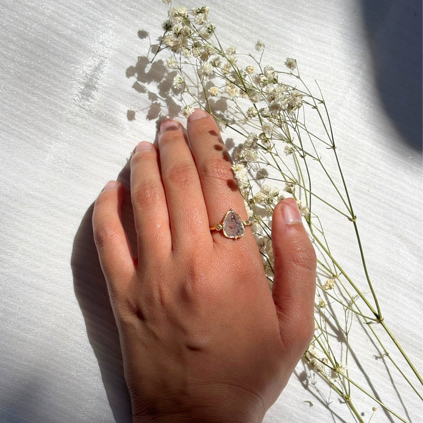 Radi Diamond Gold Plated Silver 925 Ring